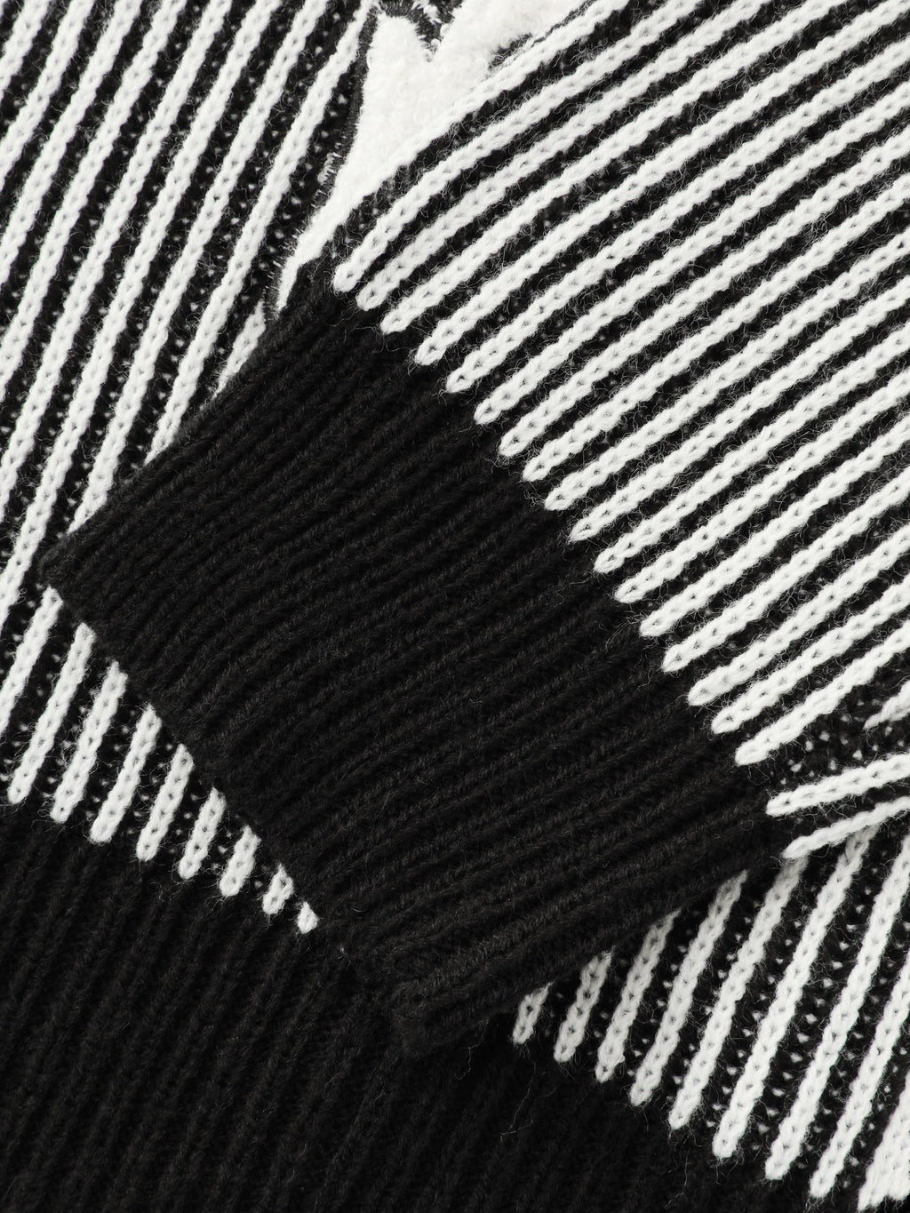 Vertical Stripe Ghost Patch Embroidery Cardigan