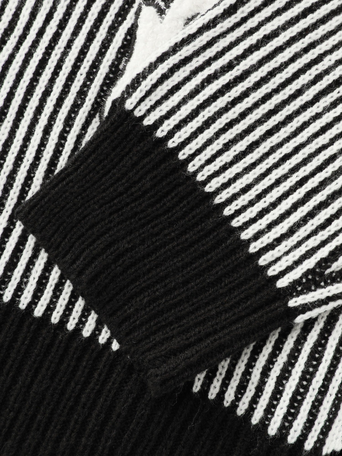 Vertical Stripe Ghost Patch Embroidery Cardigan