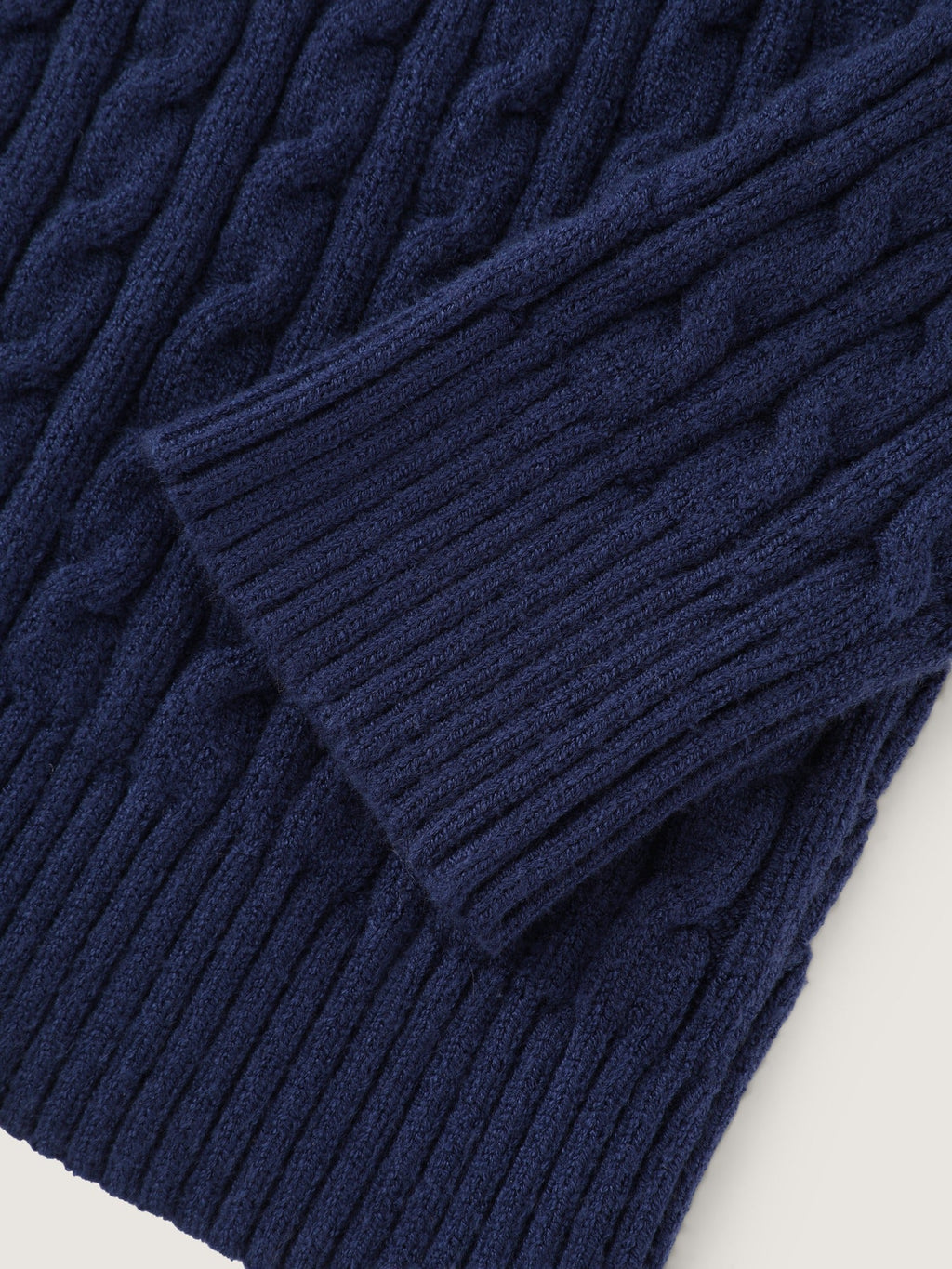 Crew Neck Button‑Down Cable Knit Cardigan