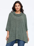 Supersoft Cowl Neck Irregular Hem Poncho T-Shirt