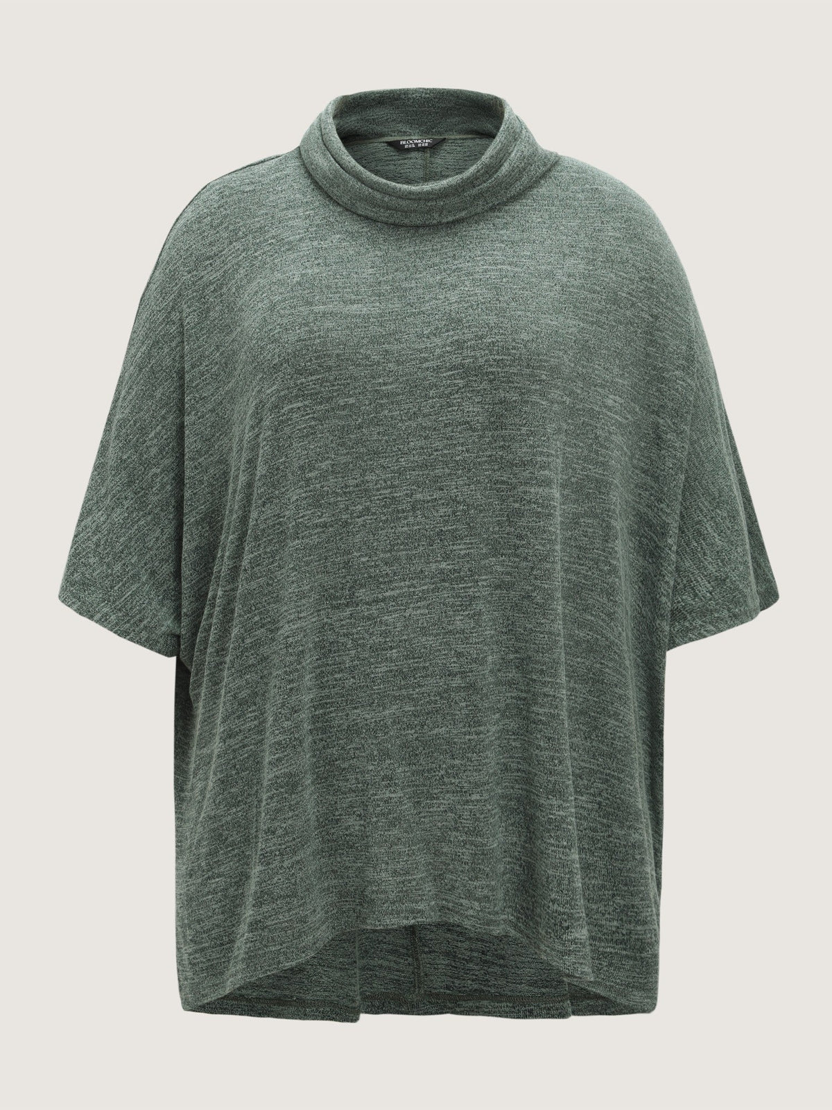 Supersoft Cowl Neck Irregular Hem Poncho T-Shirt