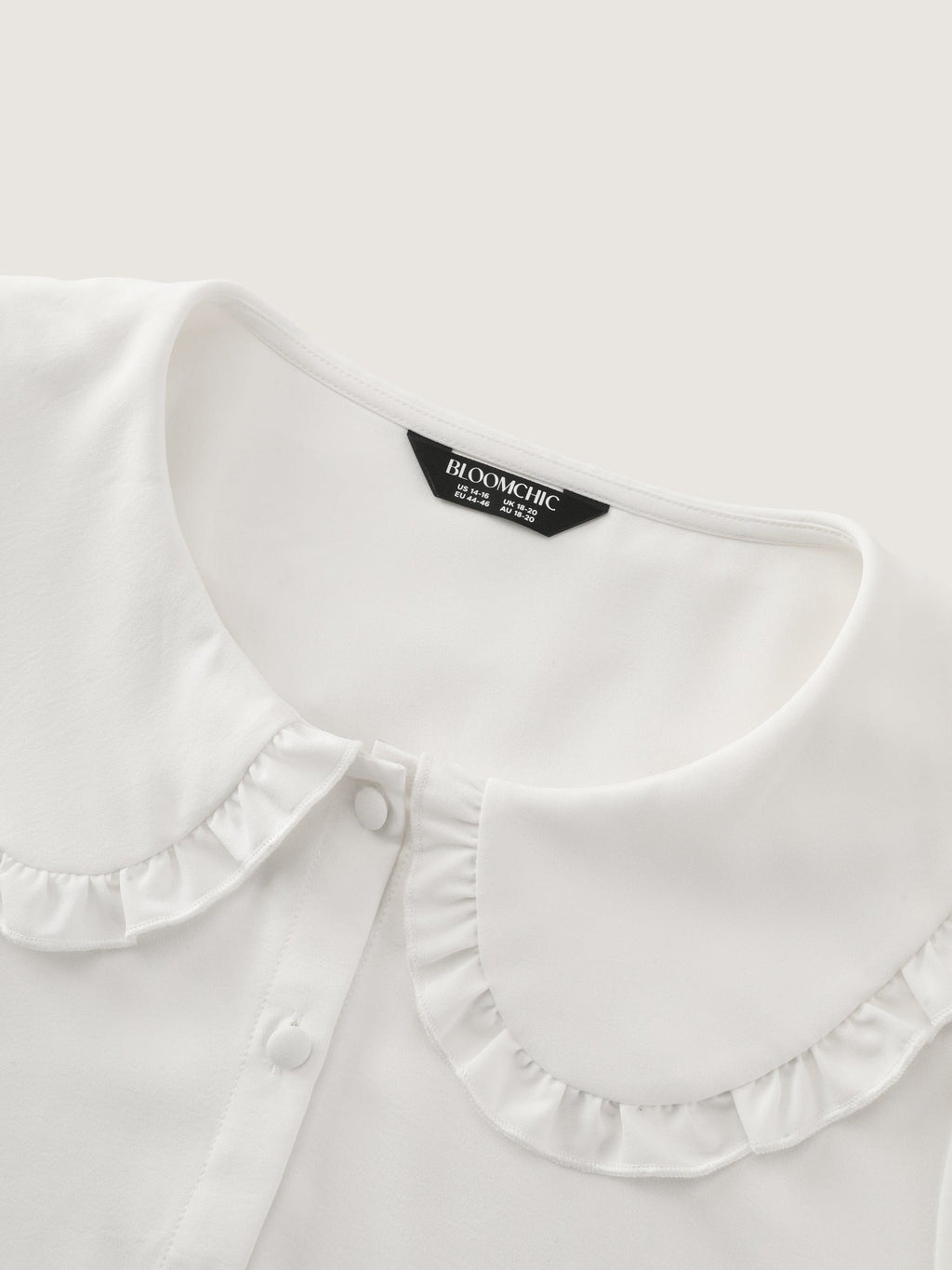 Peter Pan Collar Puff Sleeve Ruffle Blouse