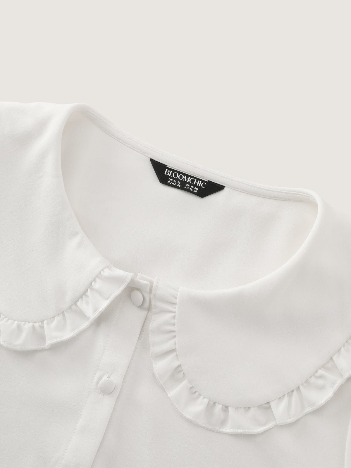 Peter Pan Collar Puff Sleeve Ruffle Blouse