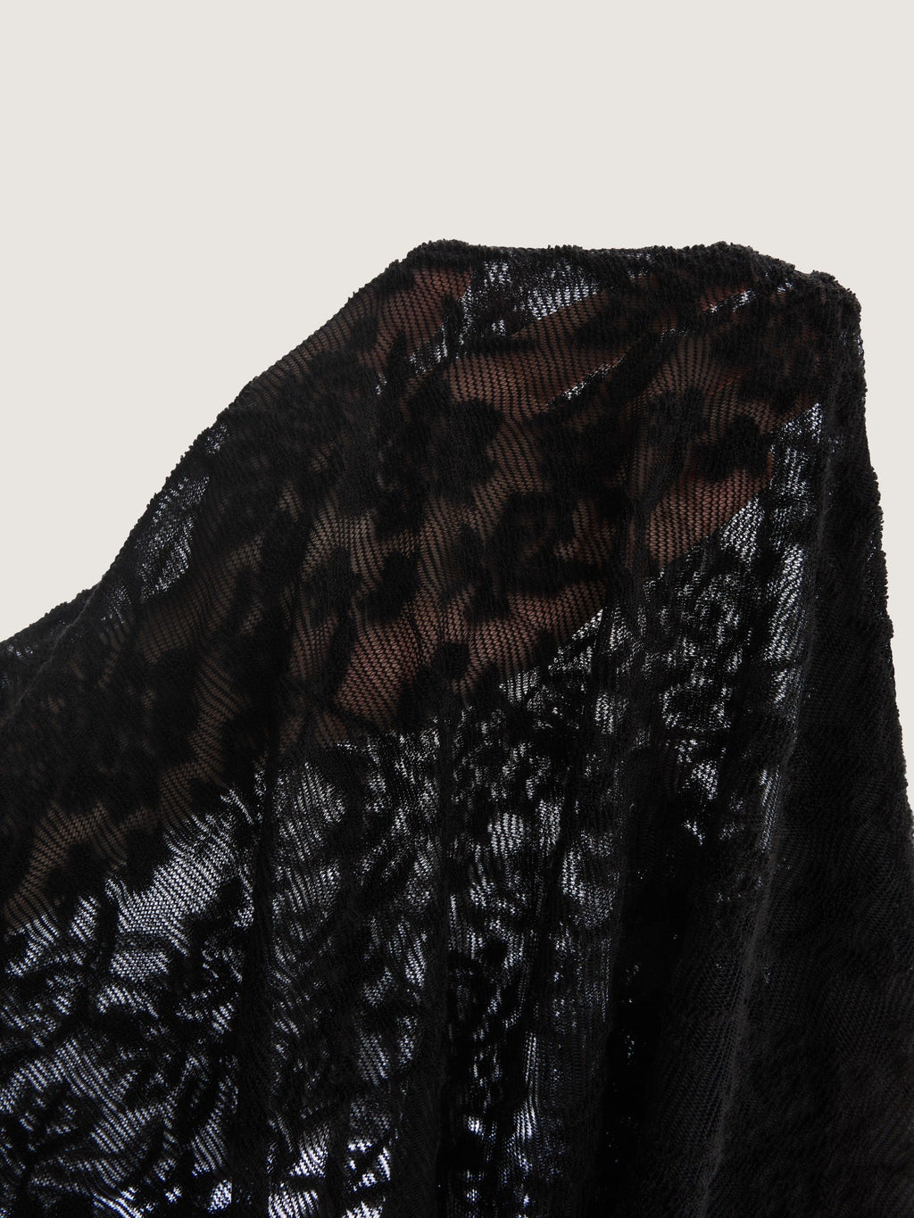 Mock Neck Floral Sheer Lace Mesh Top