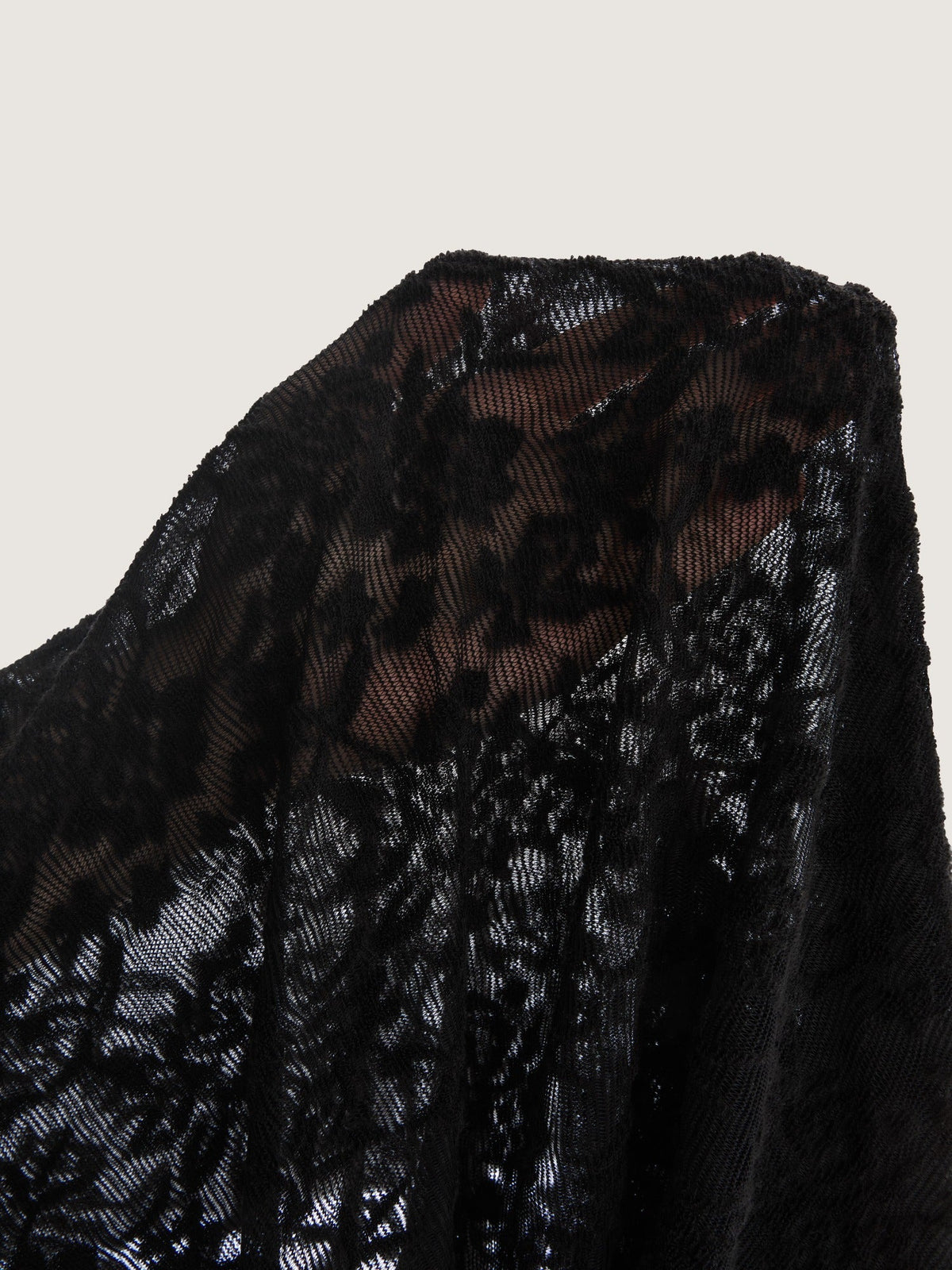 Mock Neck Floral Sheer Lace Mesh Top