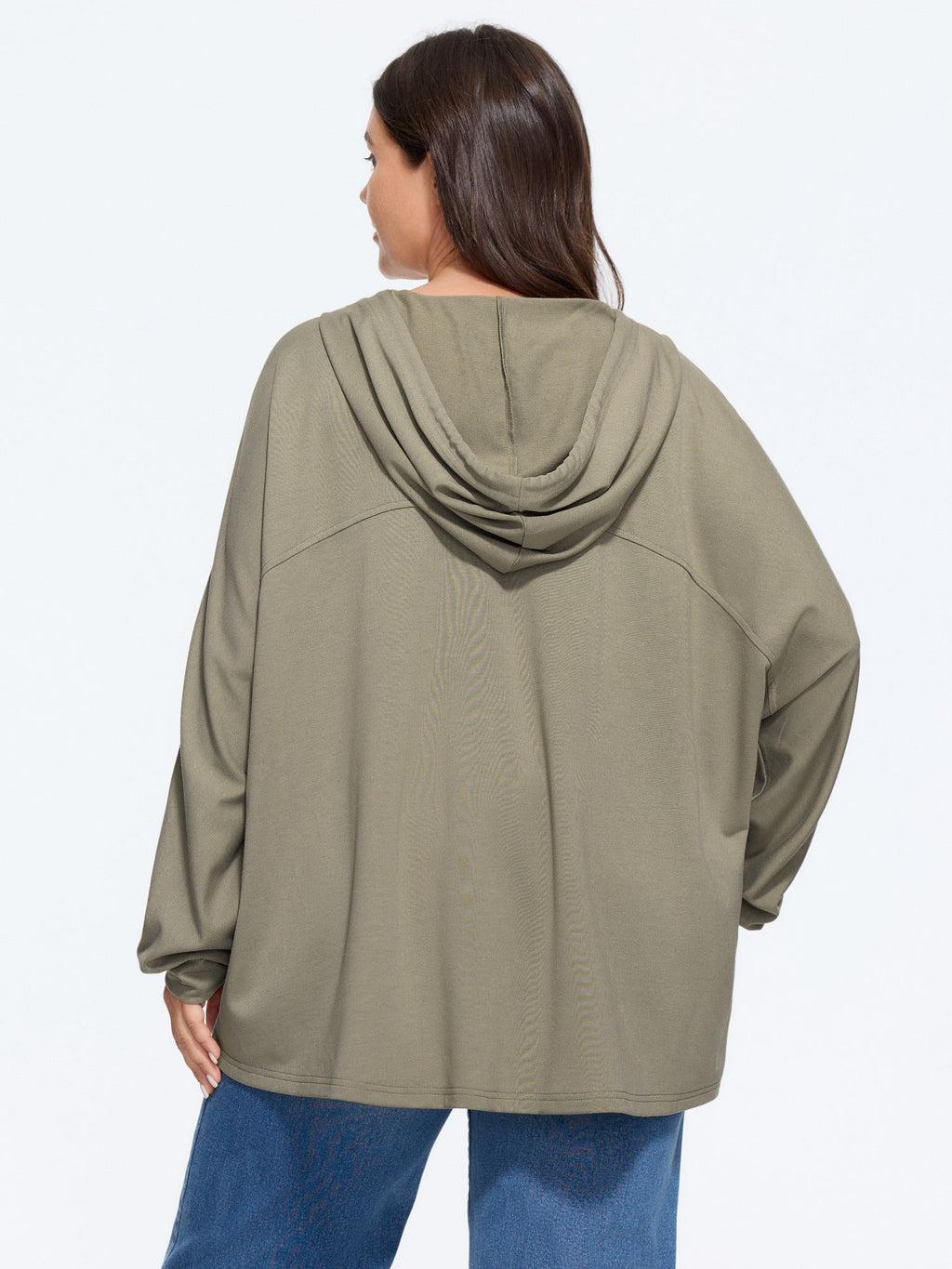 Cotton Relaxed Fit Drawstring Hooded Sweatshirt