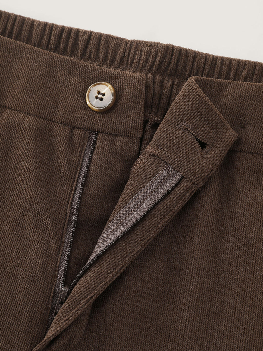 Stretch Button Corduroy Wide Leg Pants