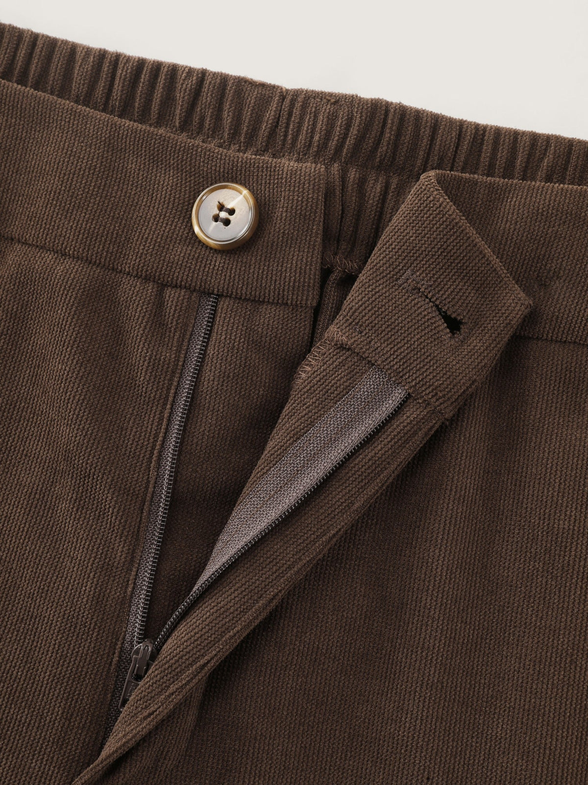 Stretch Button Corduroy Wide Leg Pants