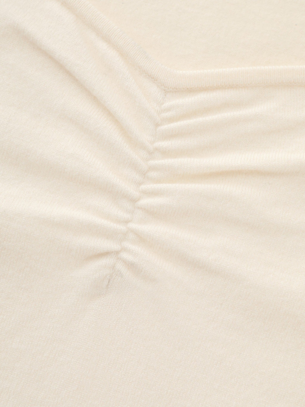 Supersoft Textured Square Neck Front Ruched Pullover