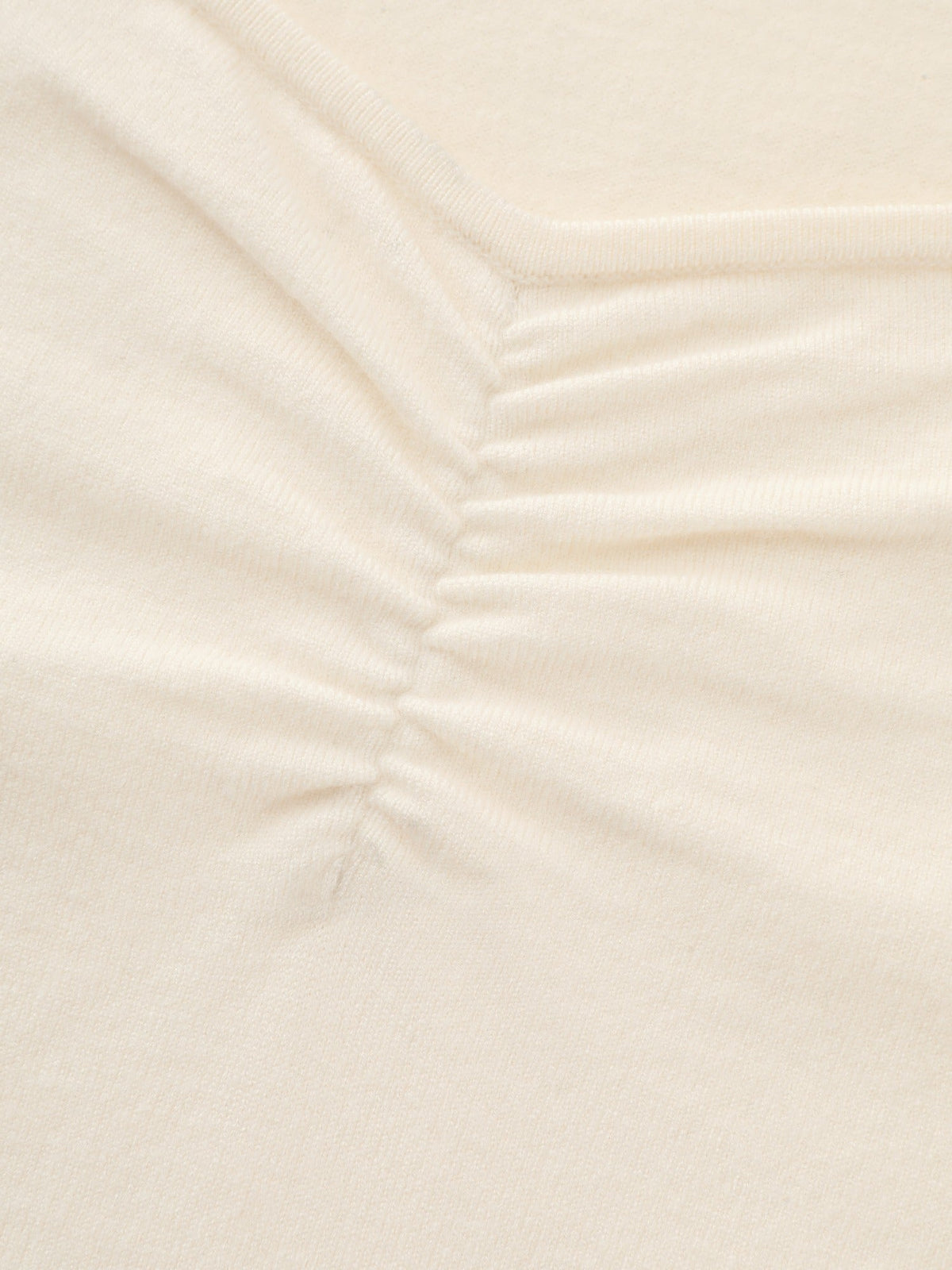 Supersoft Textured Square Neck Front Ruched Pullover