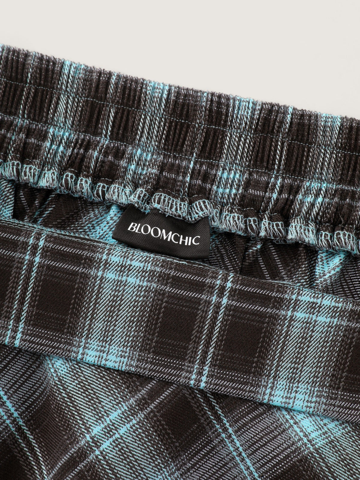 Checkered A‑Line Midi Skirt