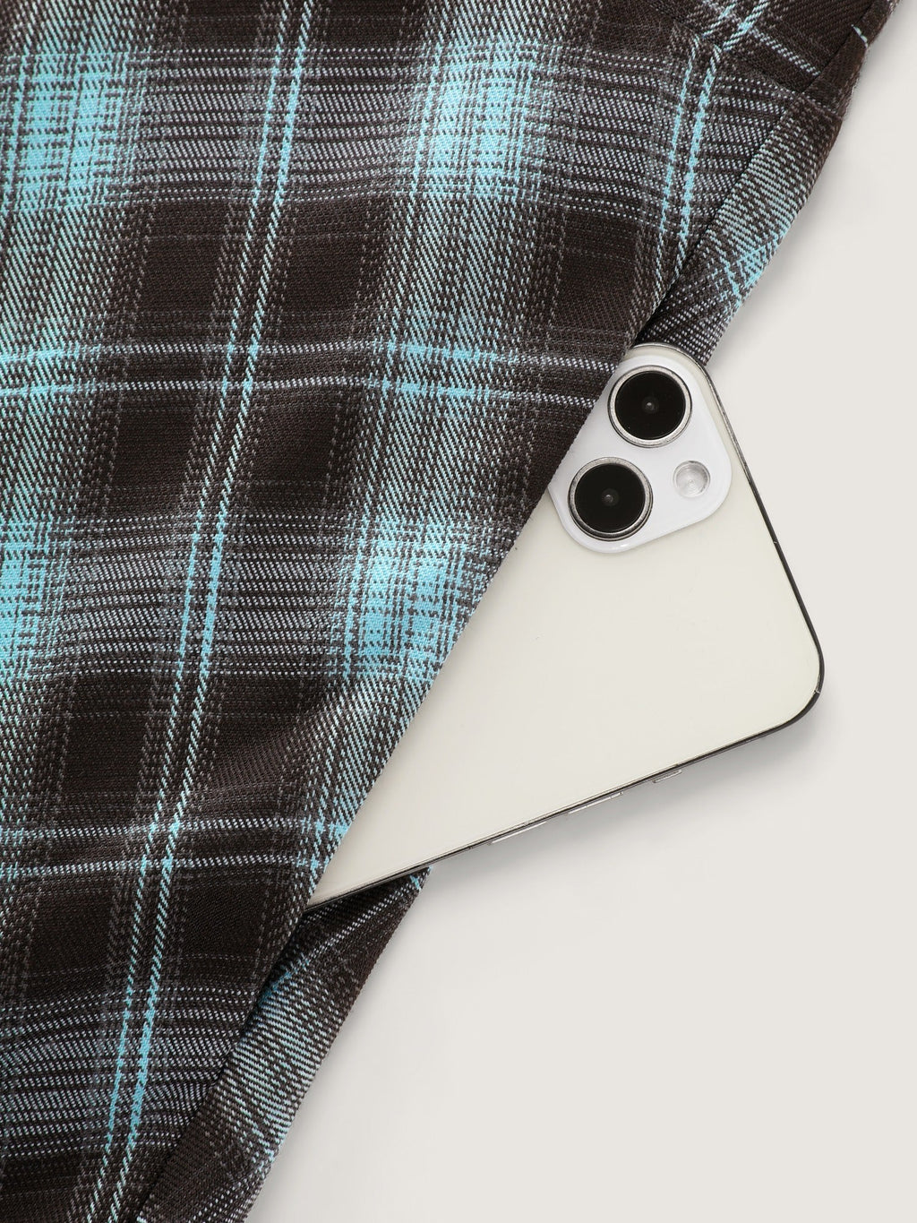 Checkered A‑Line Midi Skirt
