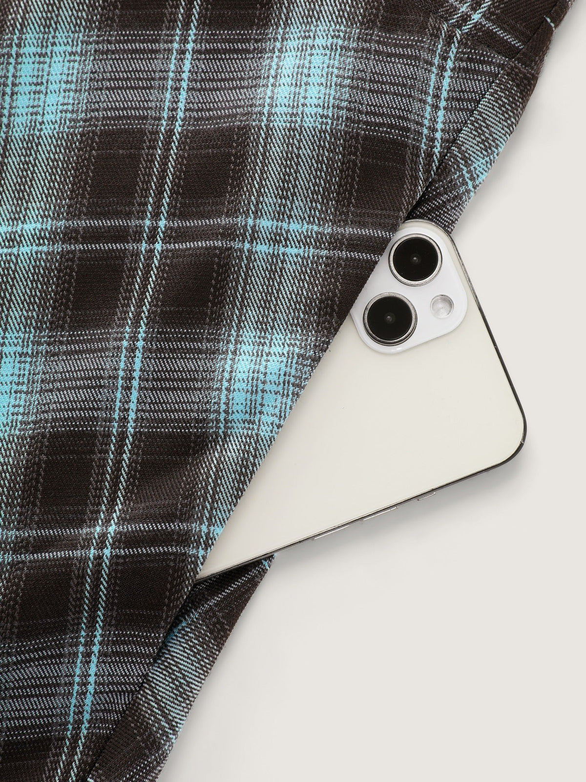 Checkered A‑Line Midi Skirt