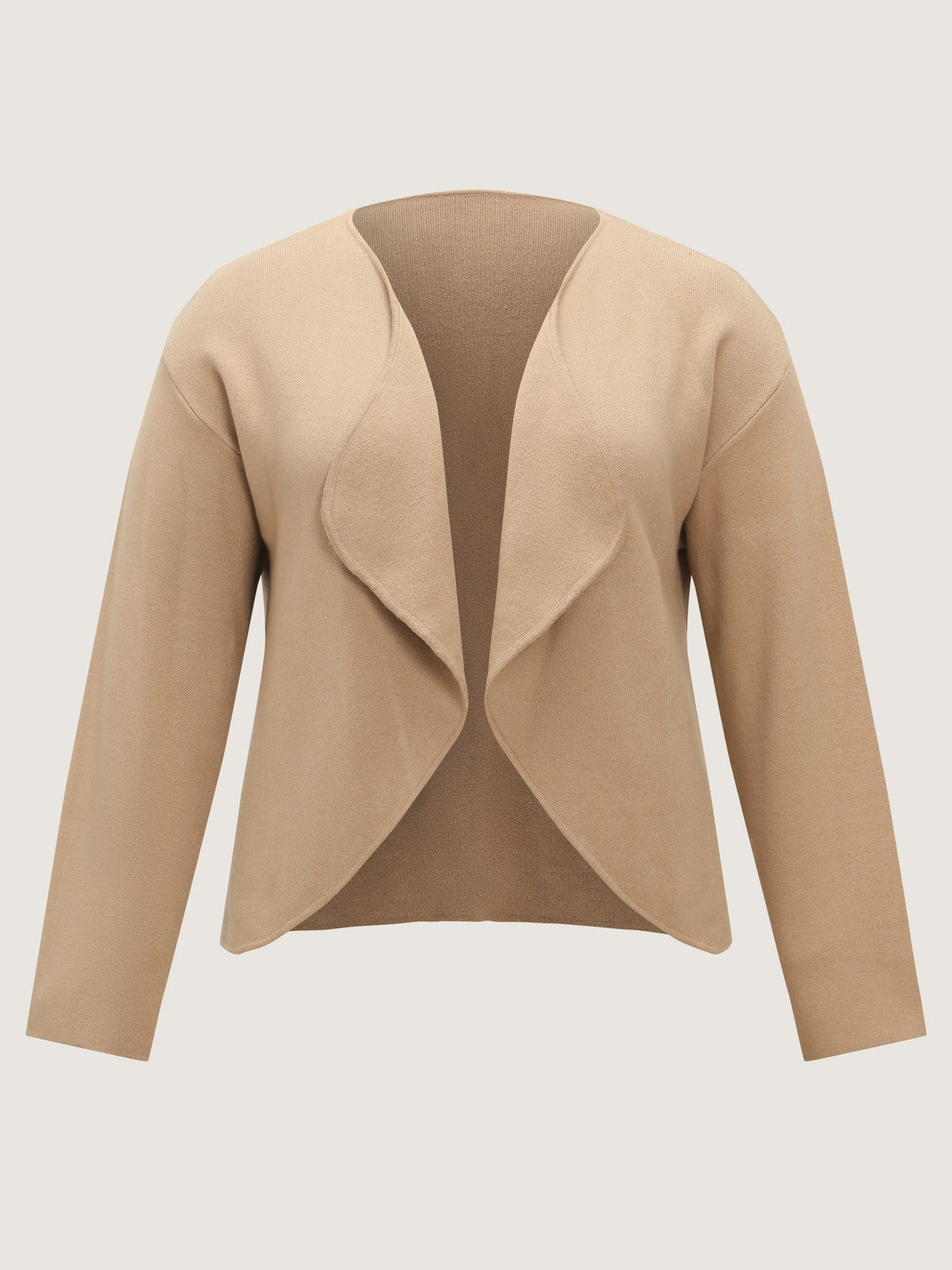 Lapel Collar Open Front Cropped Cardigan