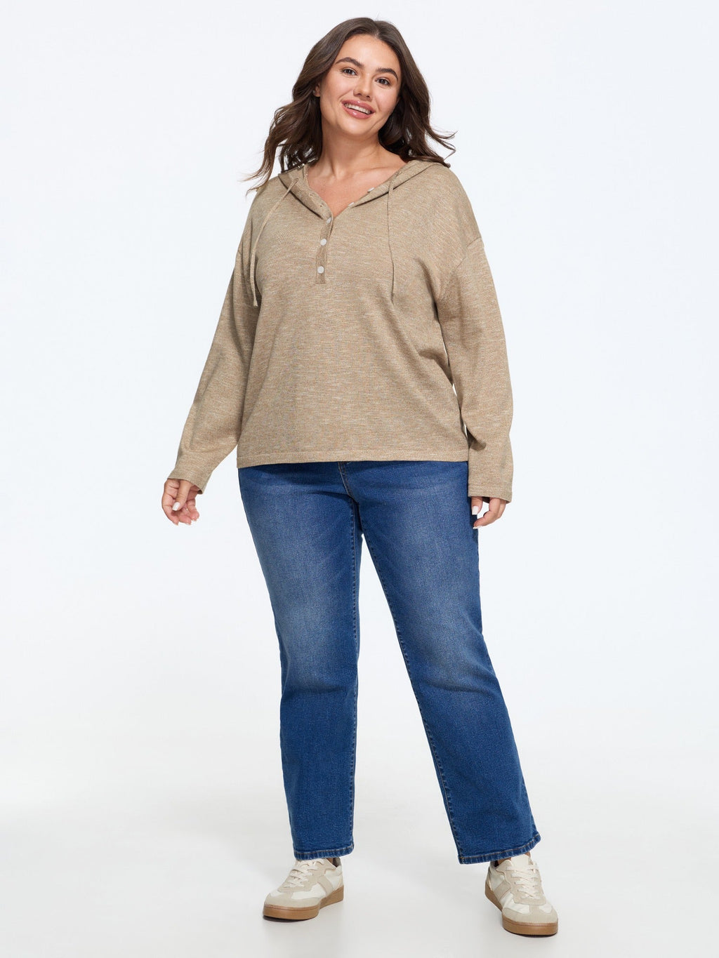 Supersoft Heather Button Down Hooded Pullover