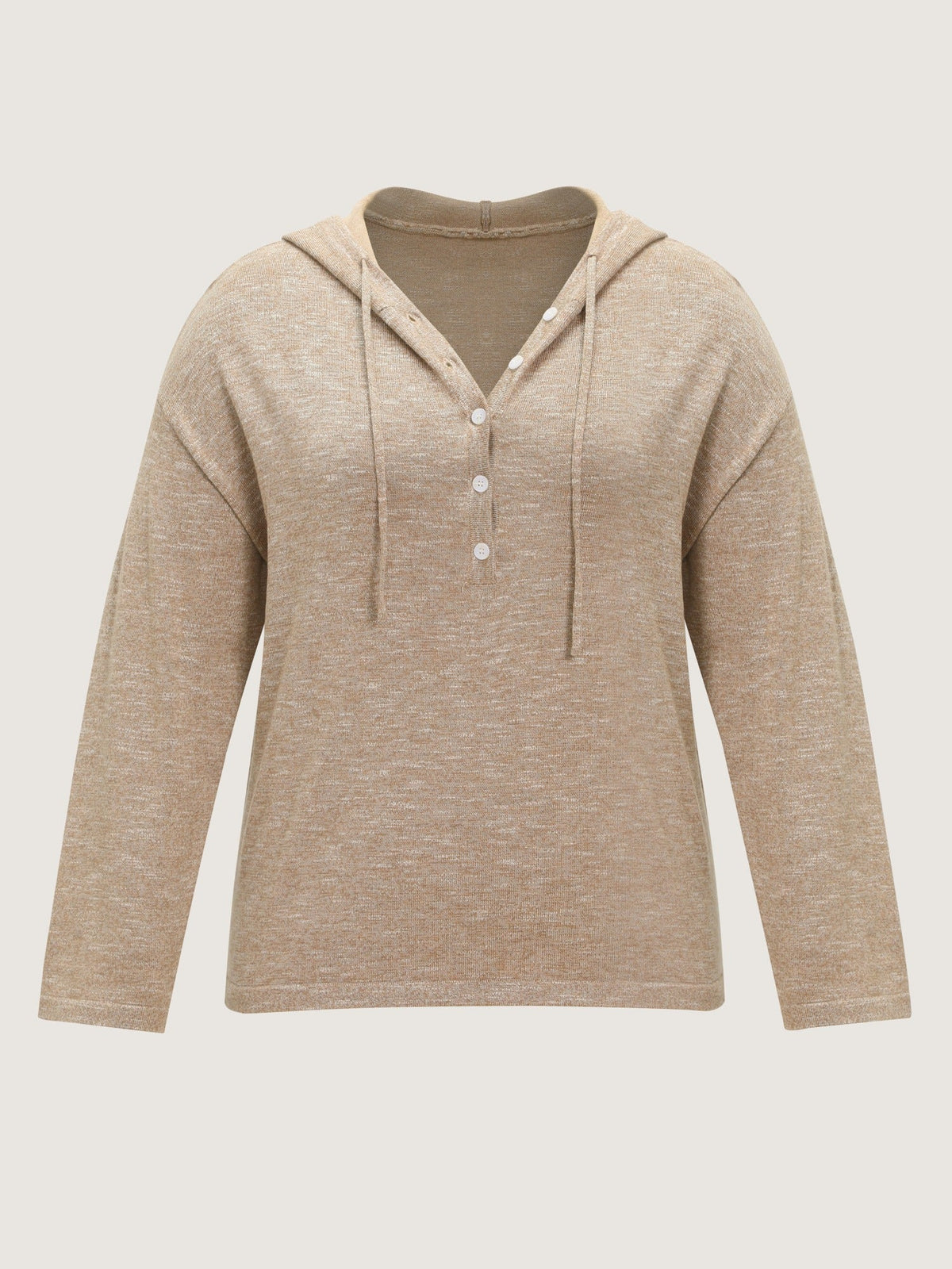 Supersoft Heather Button Down Hooded Pullover