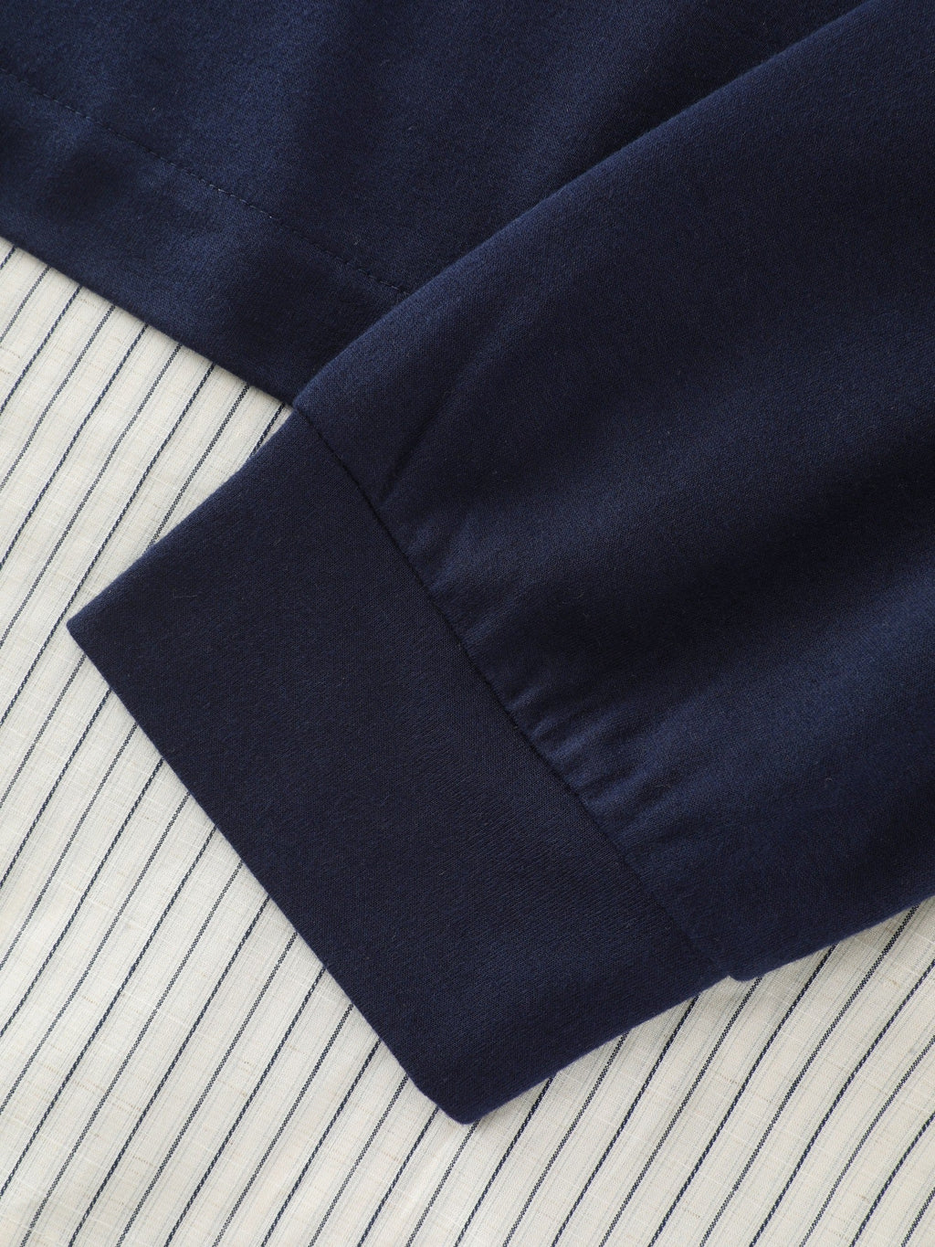 2 In 1 Lapel Collar Striped Hem Blouse