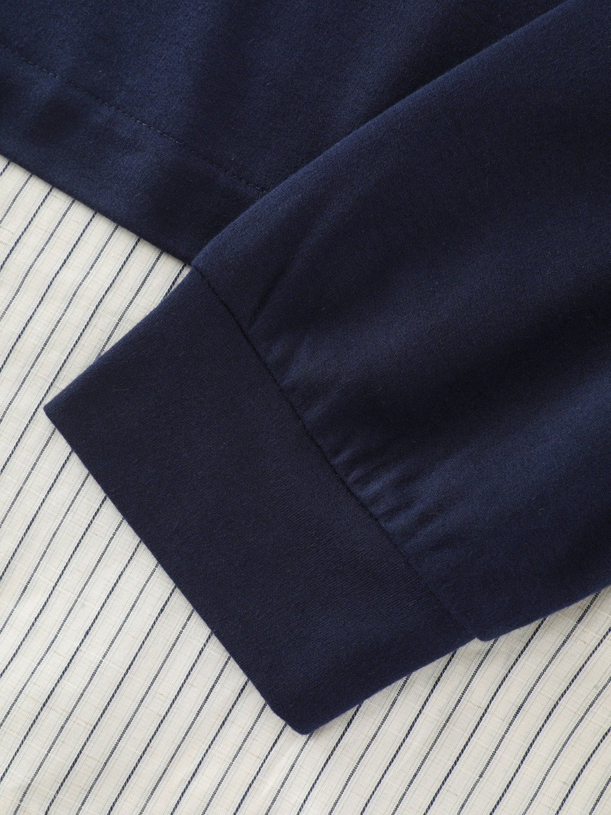 2 In 1 Lapel Collar Striped Hem Blouse