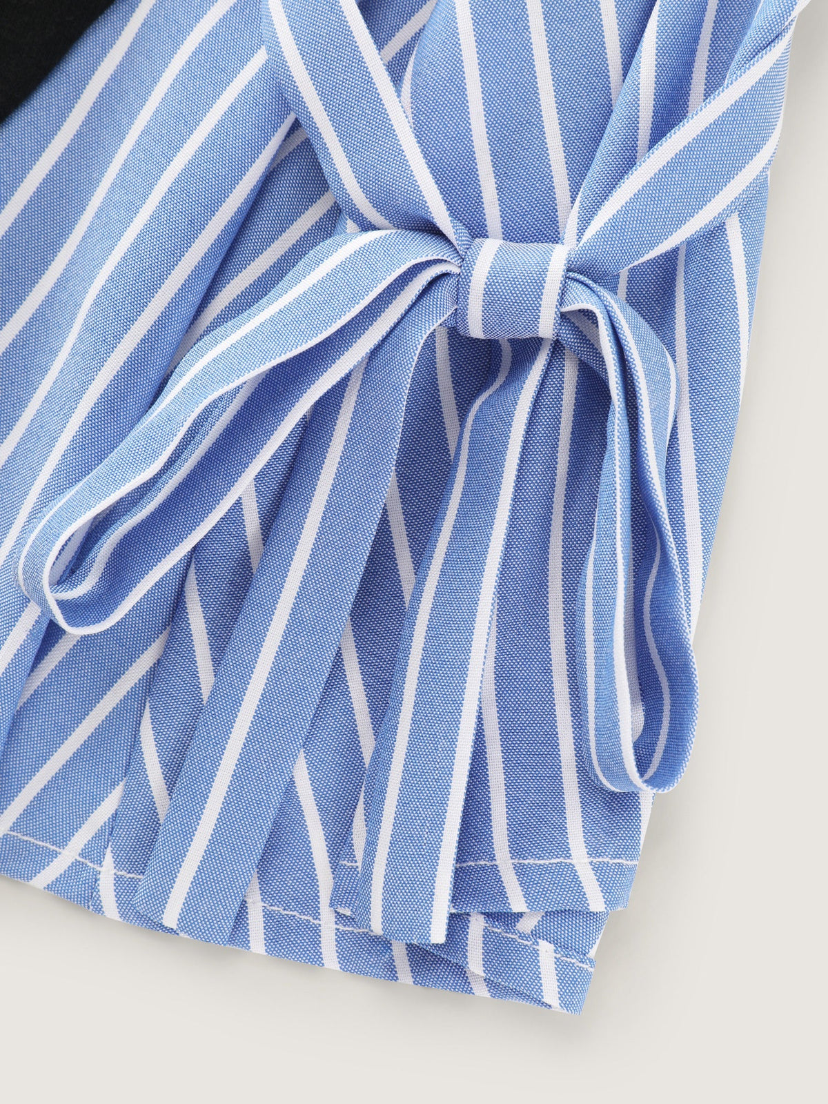Supersoft Stripe Side Patchwork Bow Tie Detail Sweatshirt
