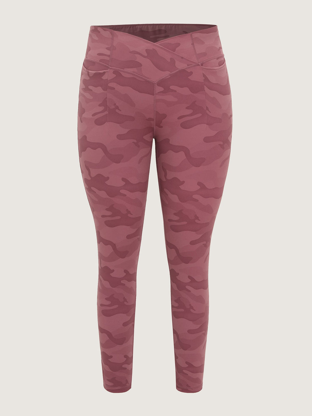 Stretchy Floral Print Overlap Waist Leggings