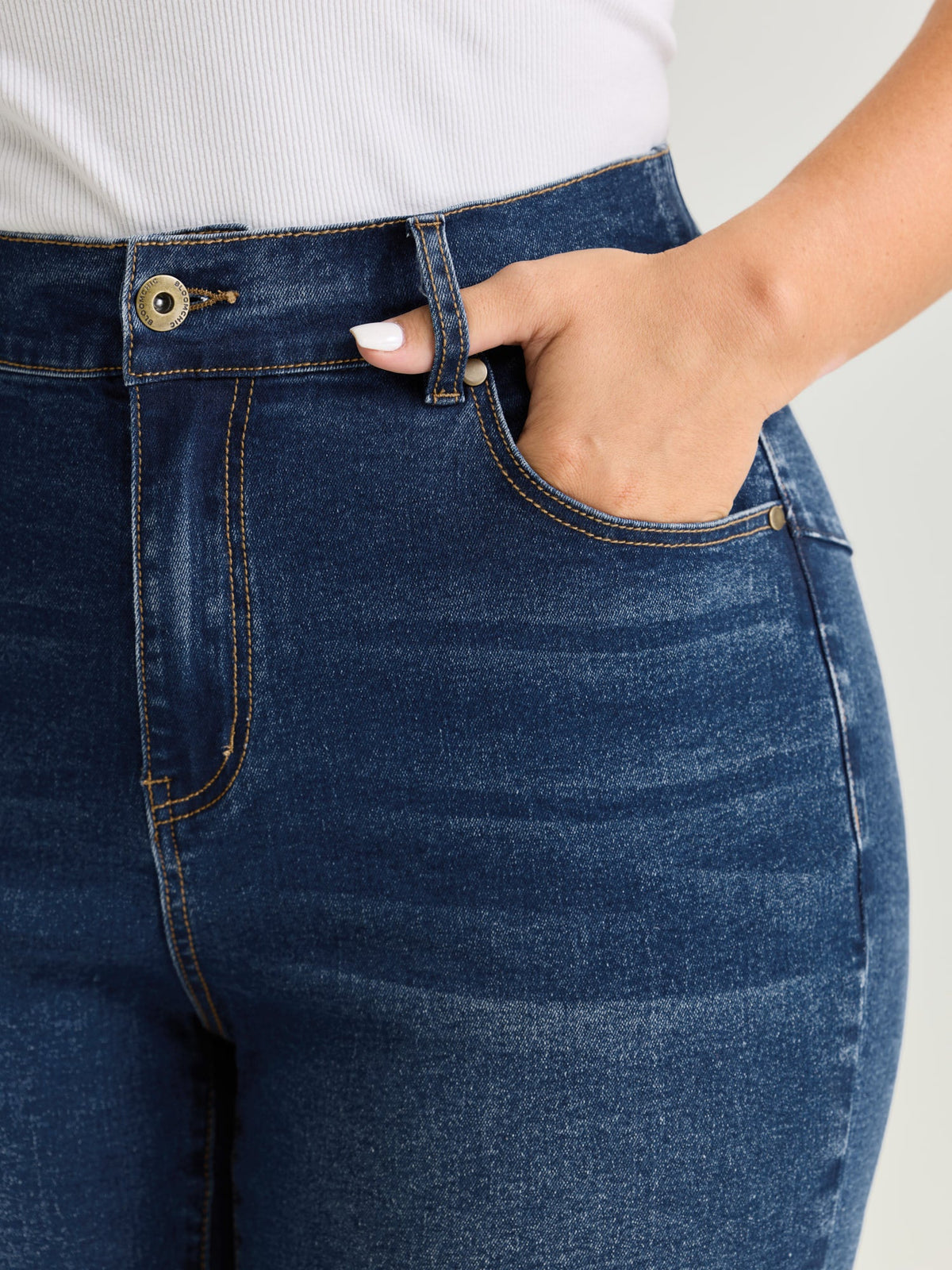 Hip Lifting No Gap Waist Skinny-Fit Denim Shorts