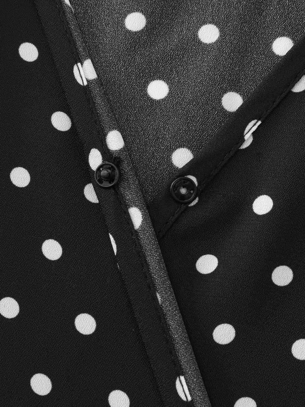 Retro Polka Dots Ribbon Neckline Blouse