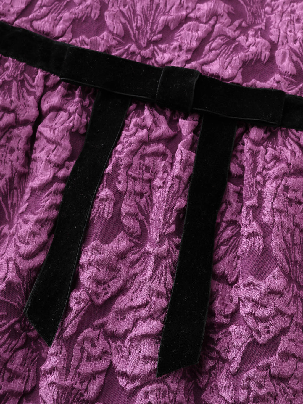 Jacquard Bow-Tie Shirred Mini Dress