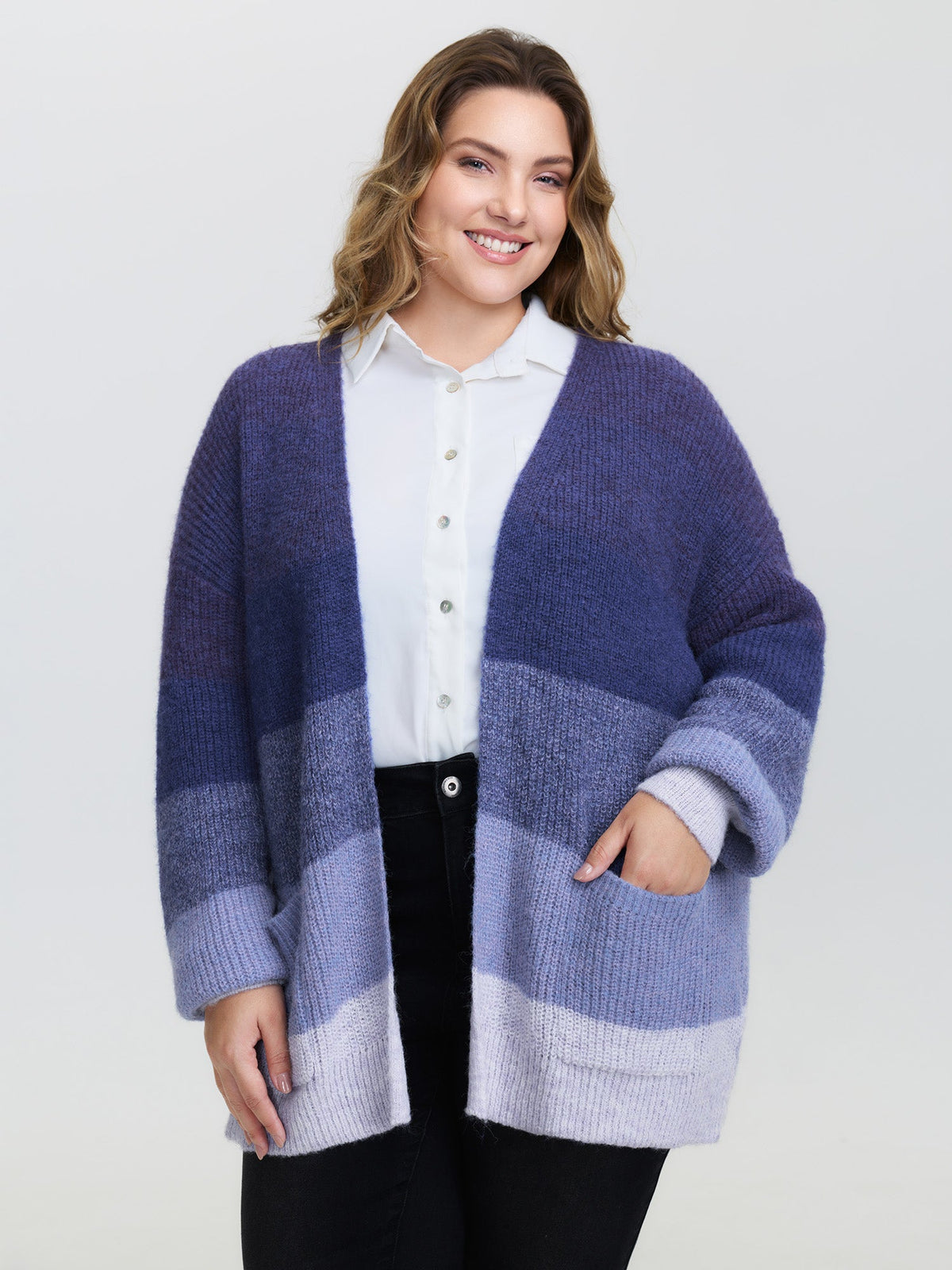 Super Stretchy Textured Pocket Knit Cardigan