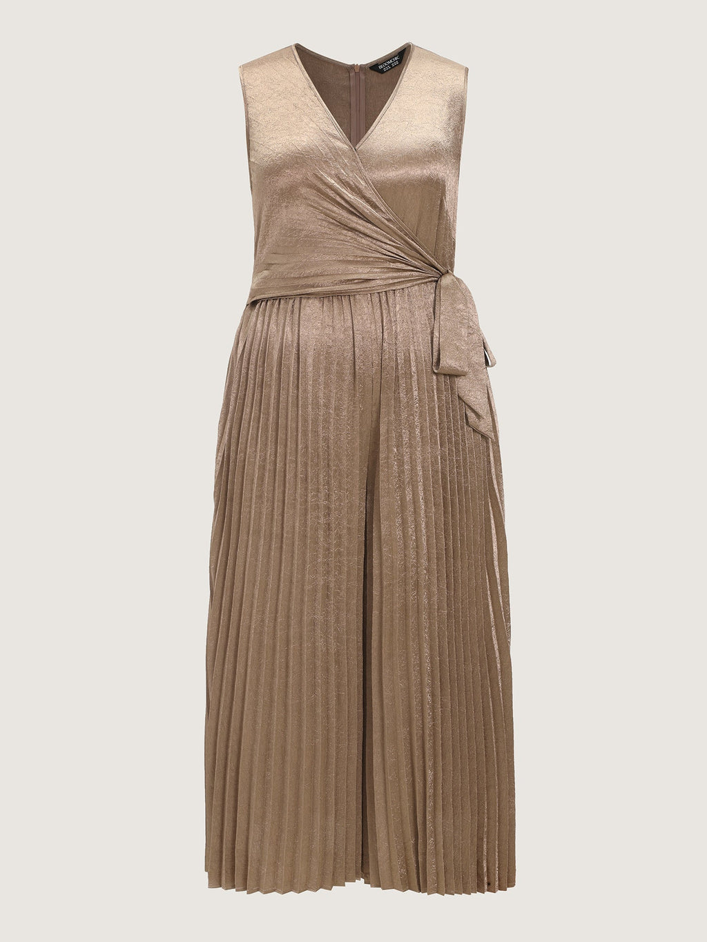 Pleated Side-Tie Sleeveless Jumpsuit