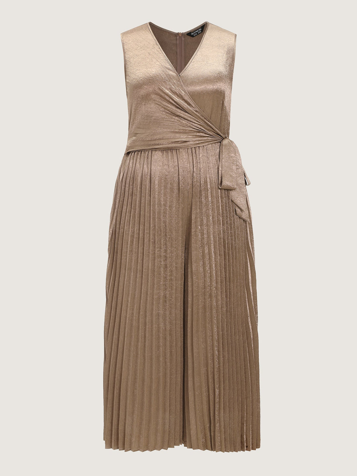 Pleated Side-Tie Sleeveless Jumpsuit