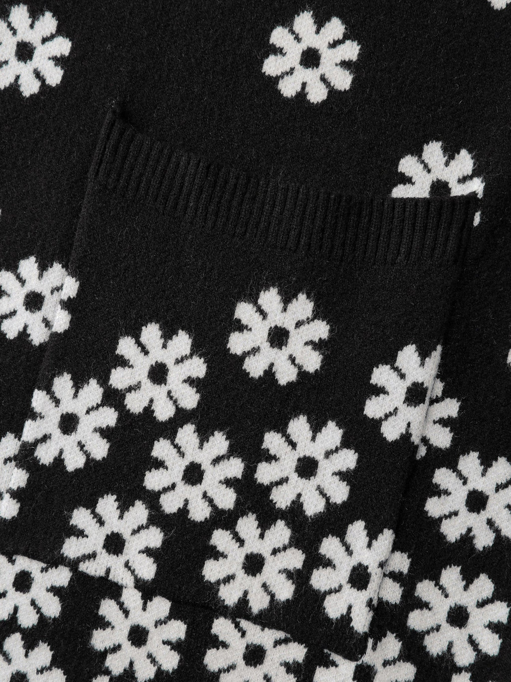 Scattered Floral Pattern Open-Front Cardigan