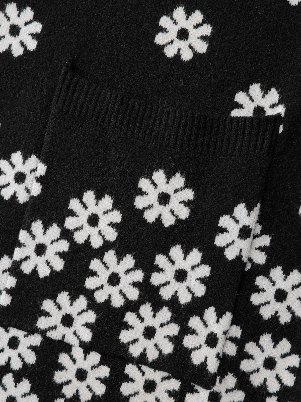 Scattered Floral Pattern Open-Front Cardigan
