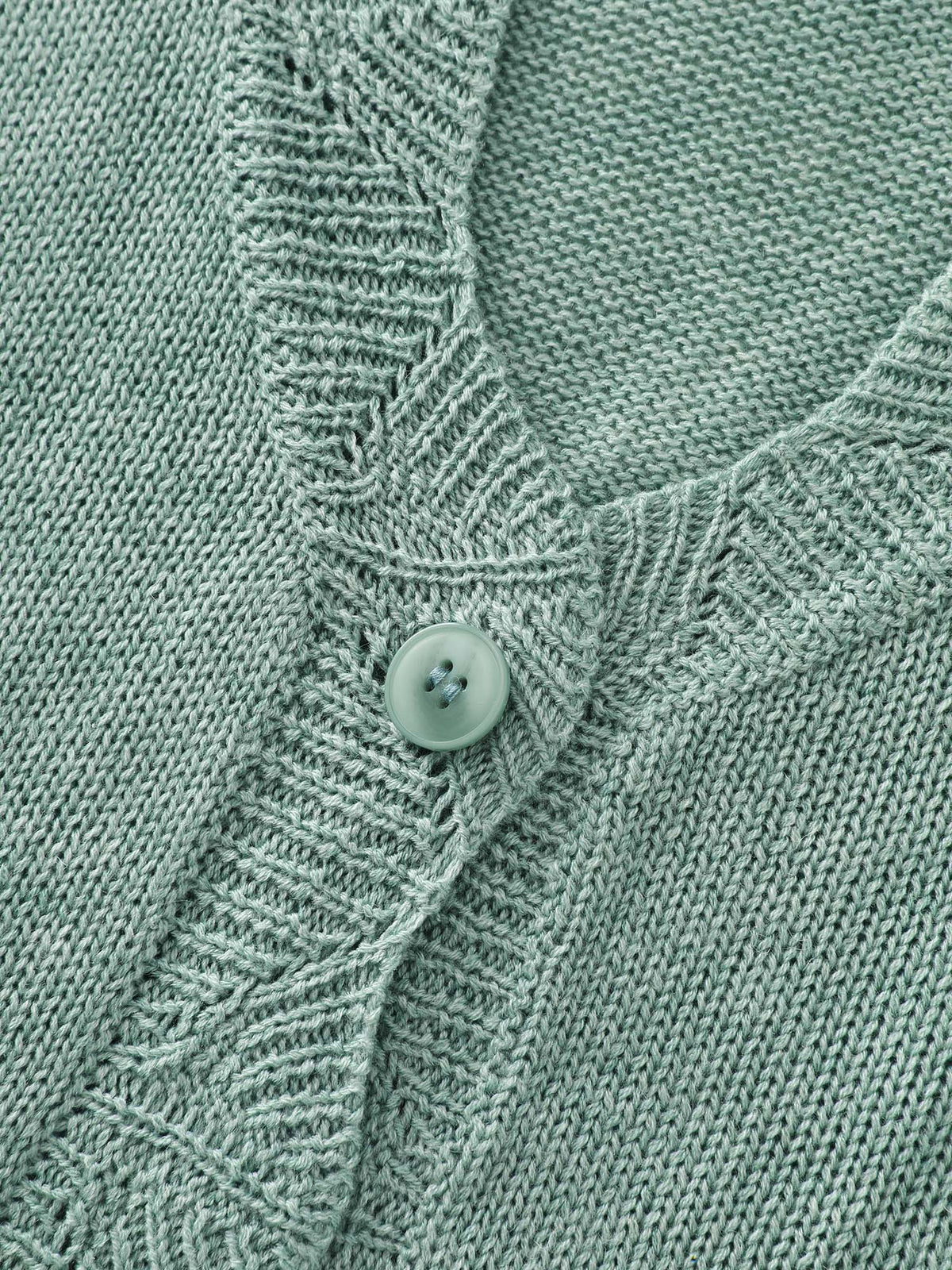 Scalloped Hem Open-Front Knit Cardigan