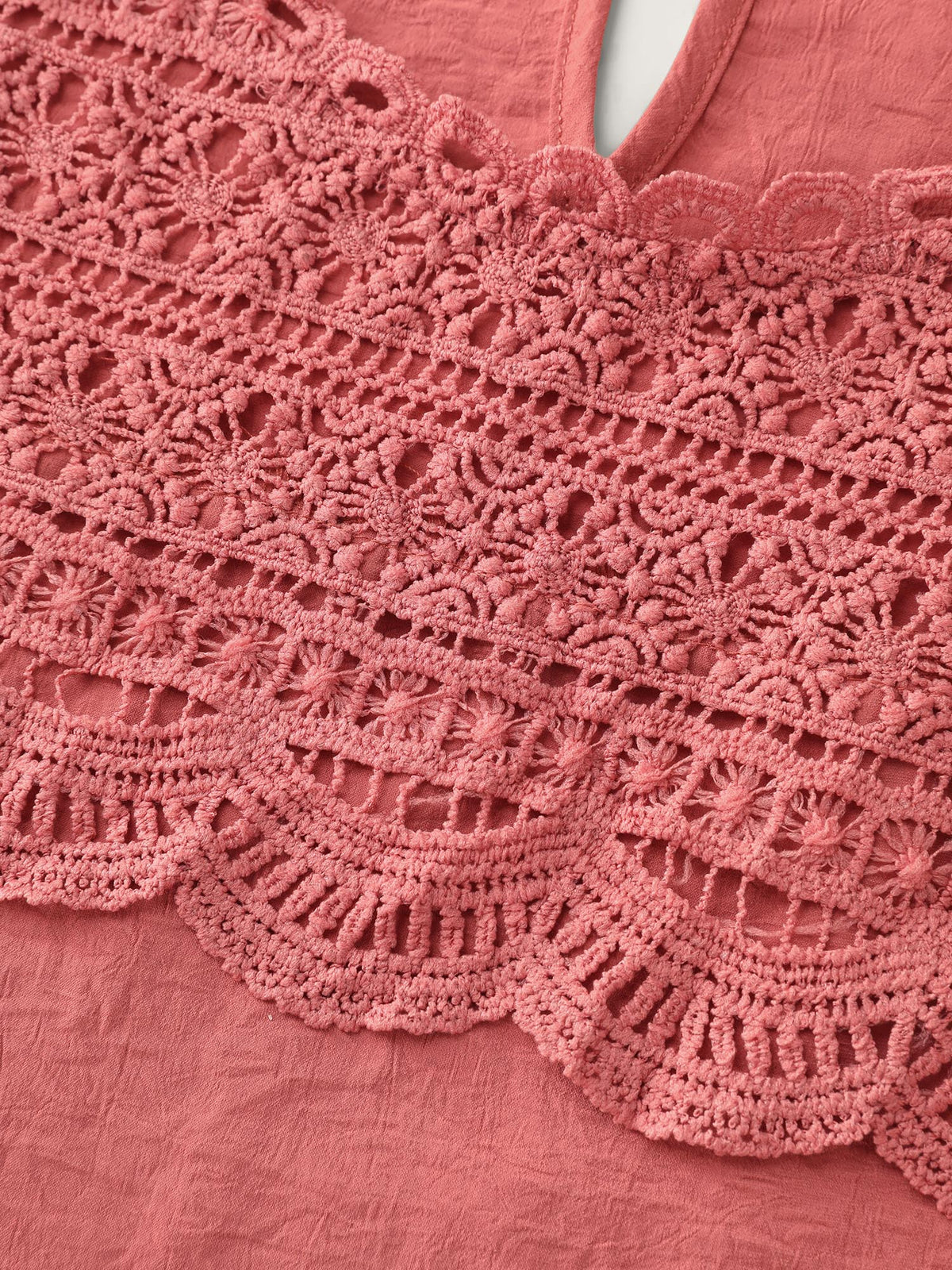Ruffled Sleeve Pleated Front Lace Blouse