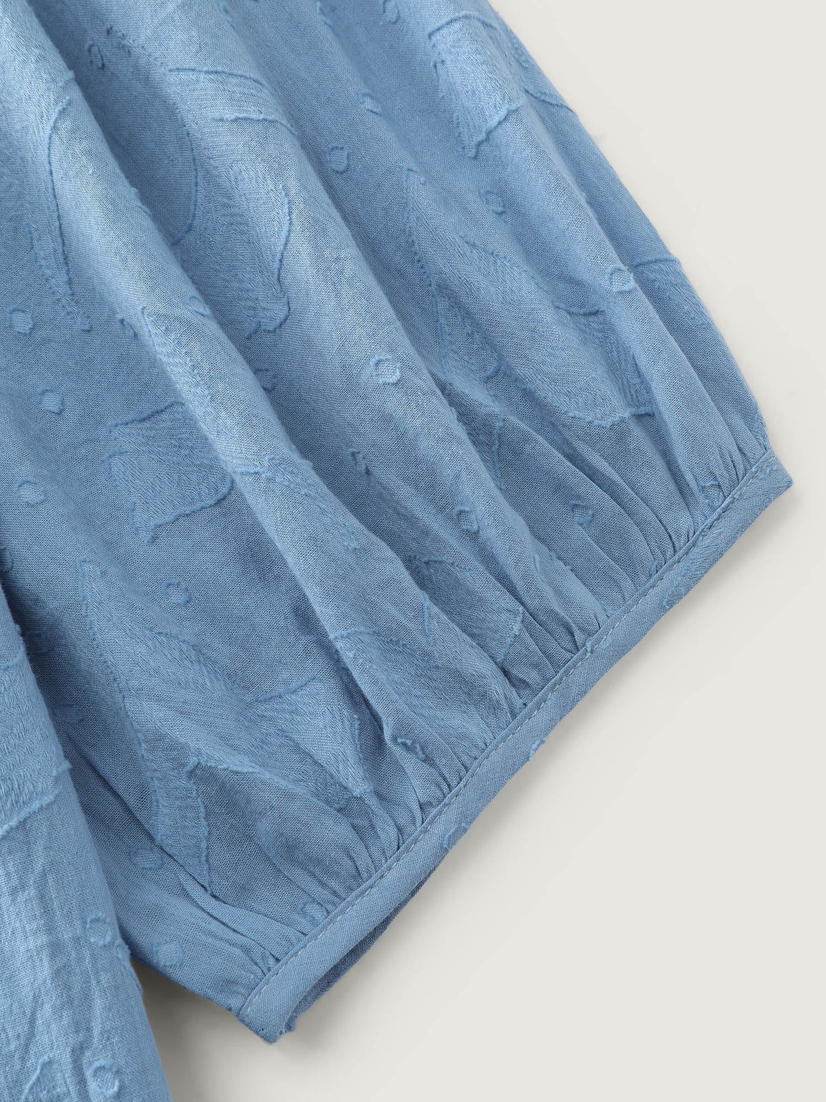 Pure Cotton Jacquard Pleated Blouse