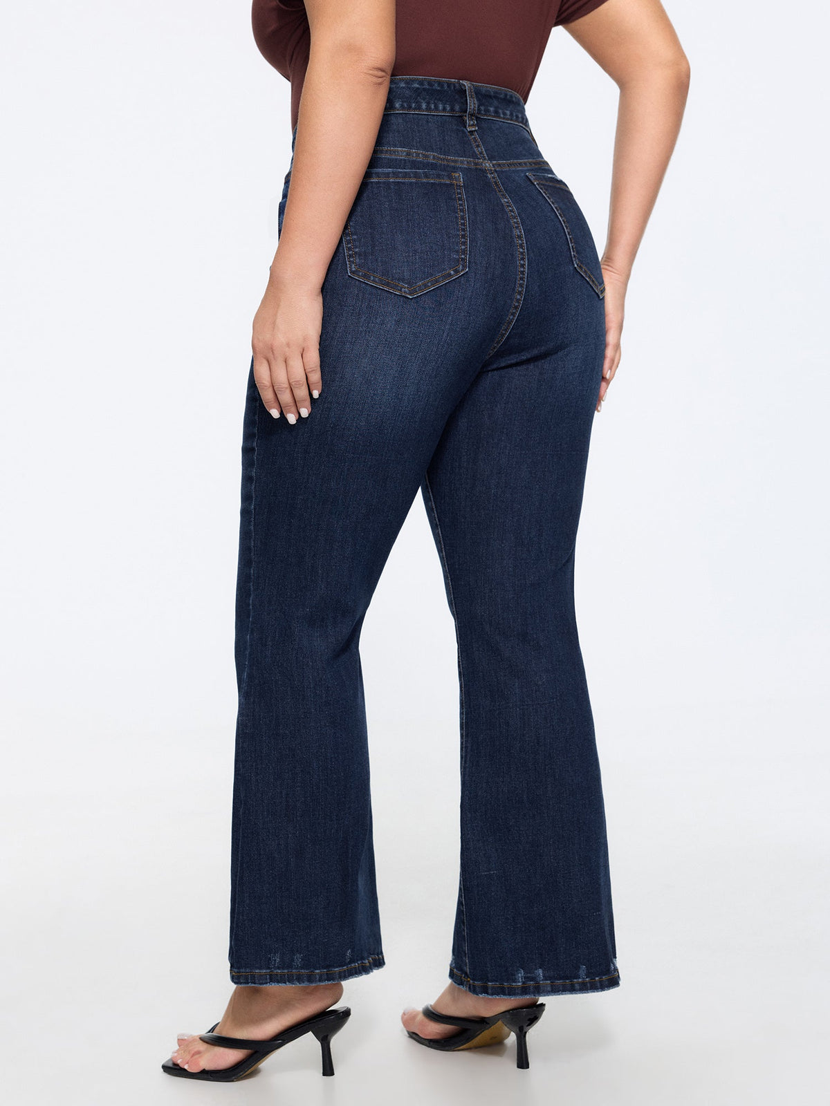 Stretchy Mid-Rise Flared Jeans