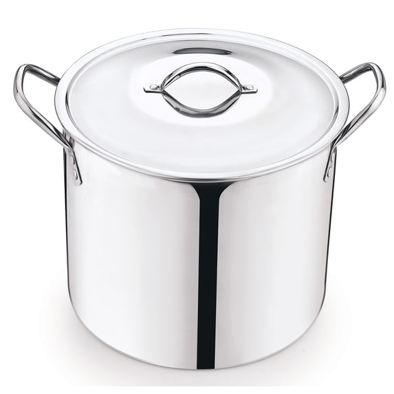 8 Quart Stainless Steel Stock Pot with Metal Lid & Dual Handles, Large Cooking Pot for Soup, Stew, Boiling, Commercial & Home Use