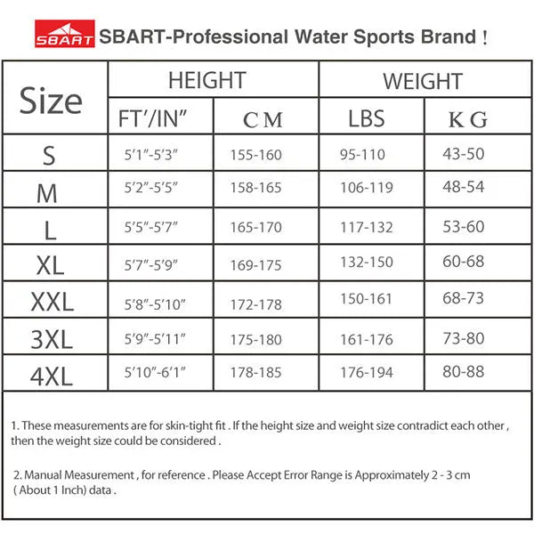 SBART Women Men Diving Wetsuit Long Sleeve Spearfishing Surfing Diving Wetsuit