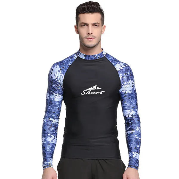 SBART Mens Top Wetsuits Lycra Quick Drying Swim Surf Dive Swimsuit