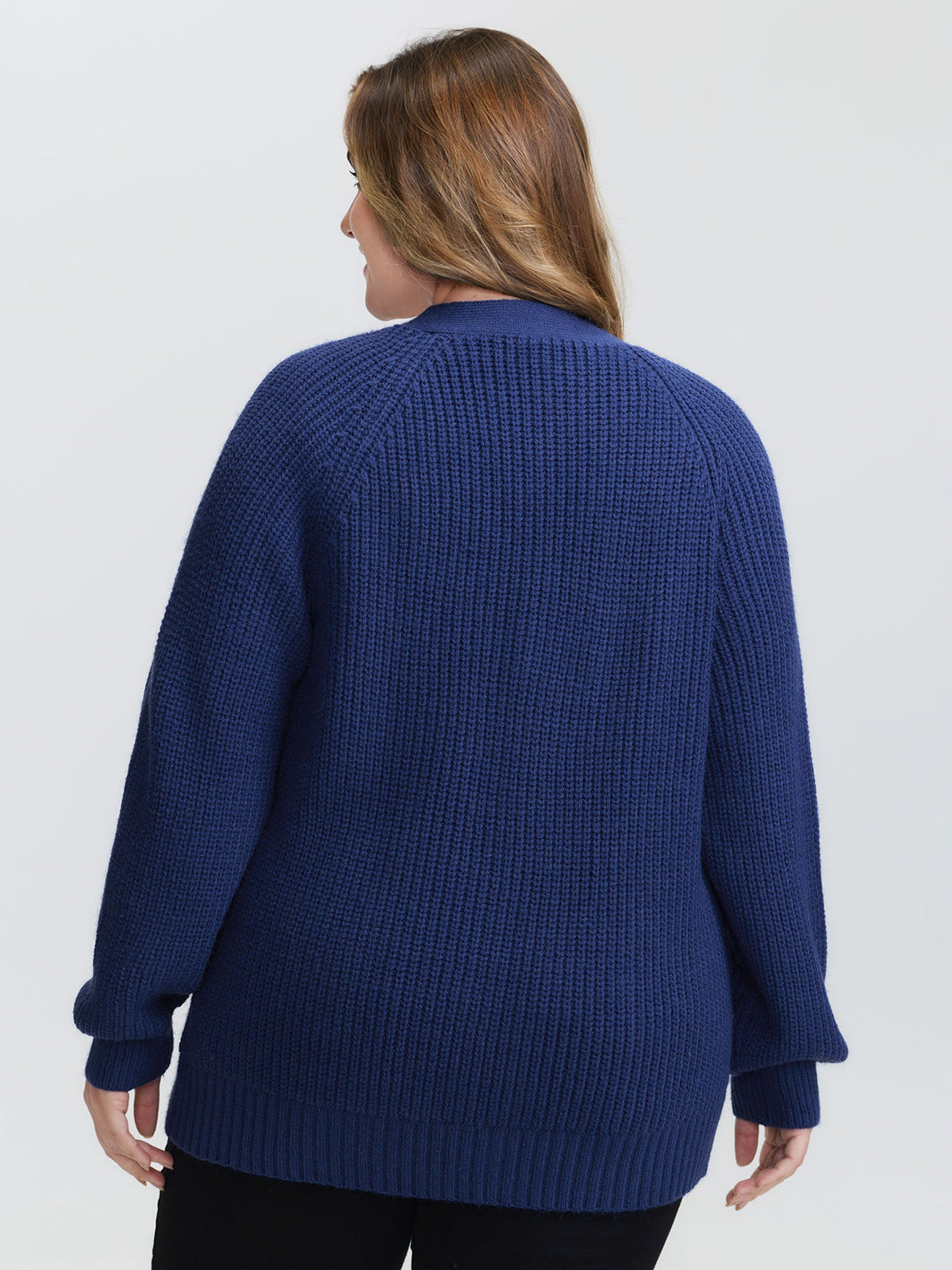 Textured V-Neck Button Knit Cardigan