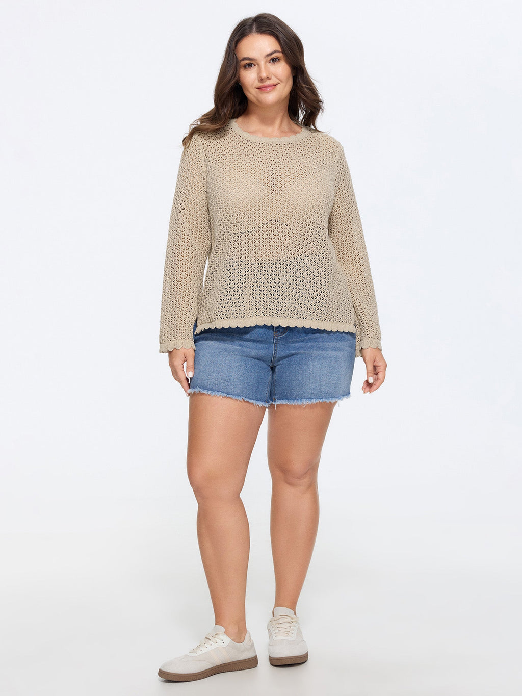 Sheer Hollow Out Back-Tie Cardigan