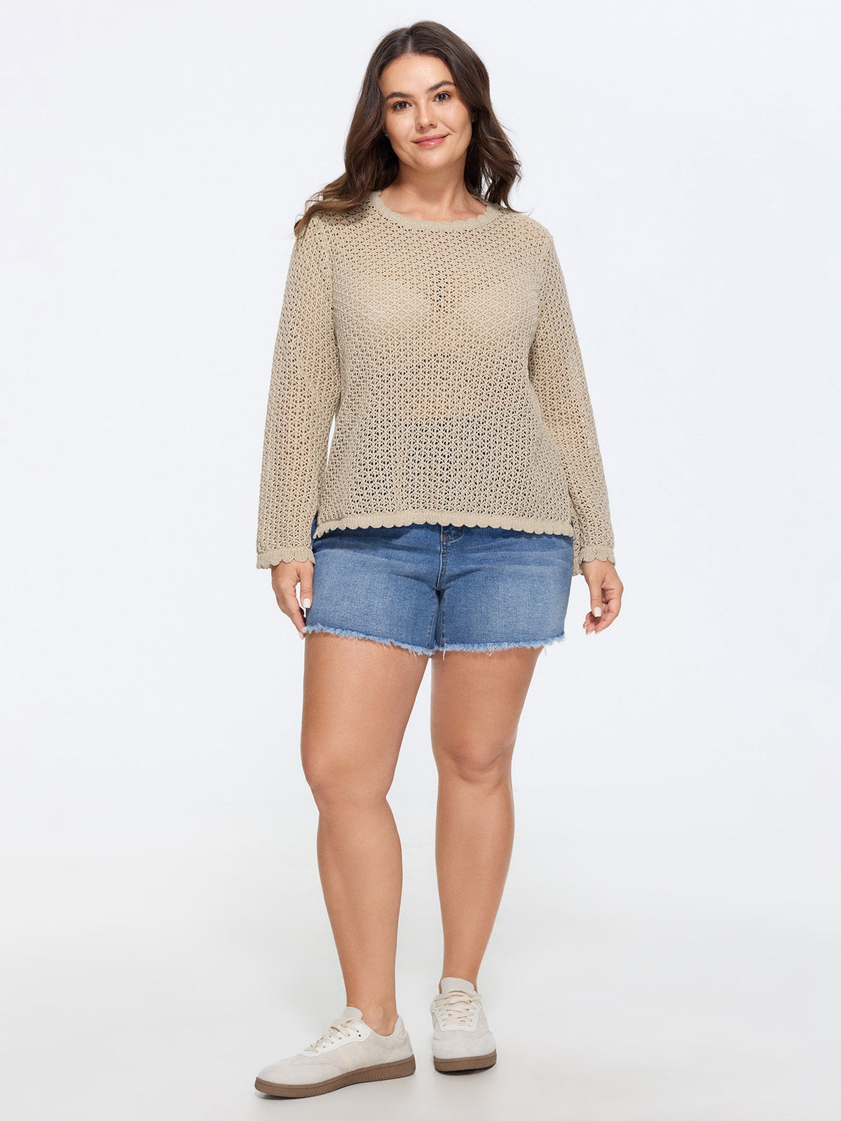 Sheer Hollow Out Back-Tie Cardigan