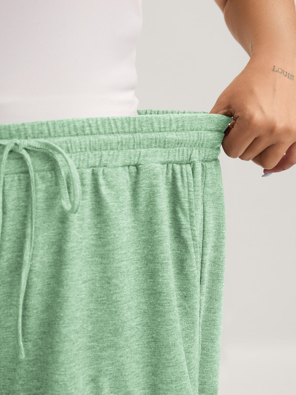Supersoft Mixed Color Knit Drawstring Ruffled Shorts