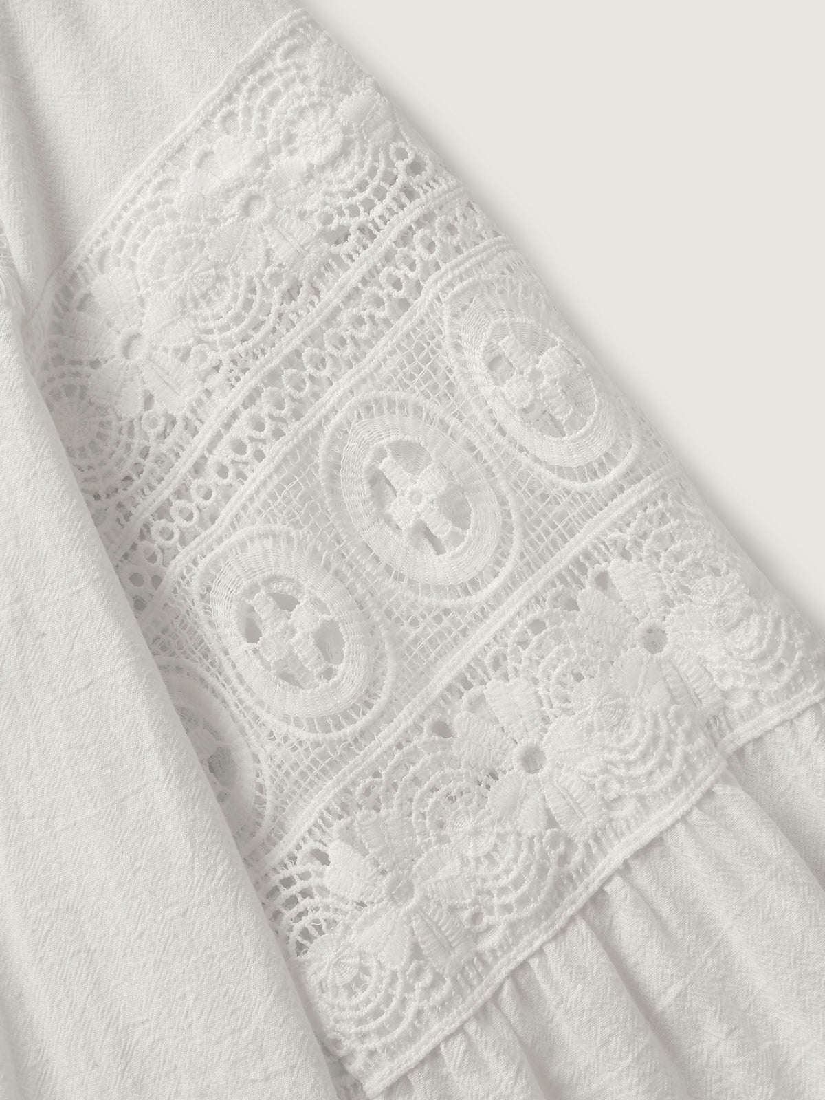 Pure Cotton Sheer Lace Trim Blouse