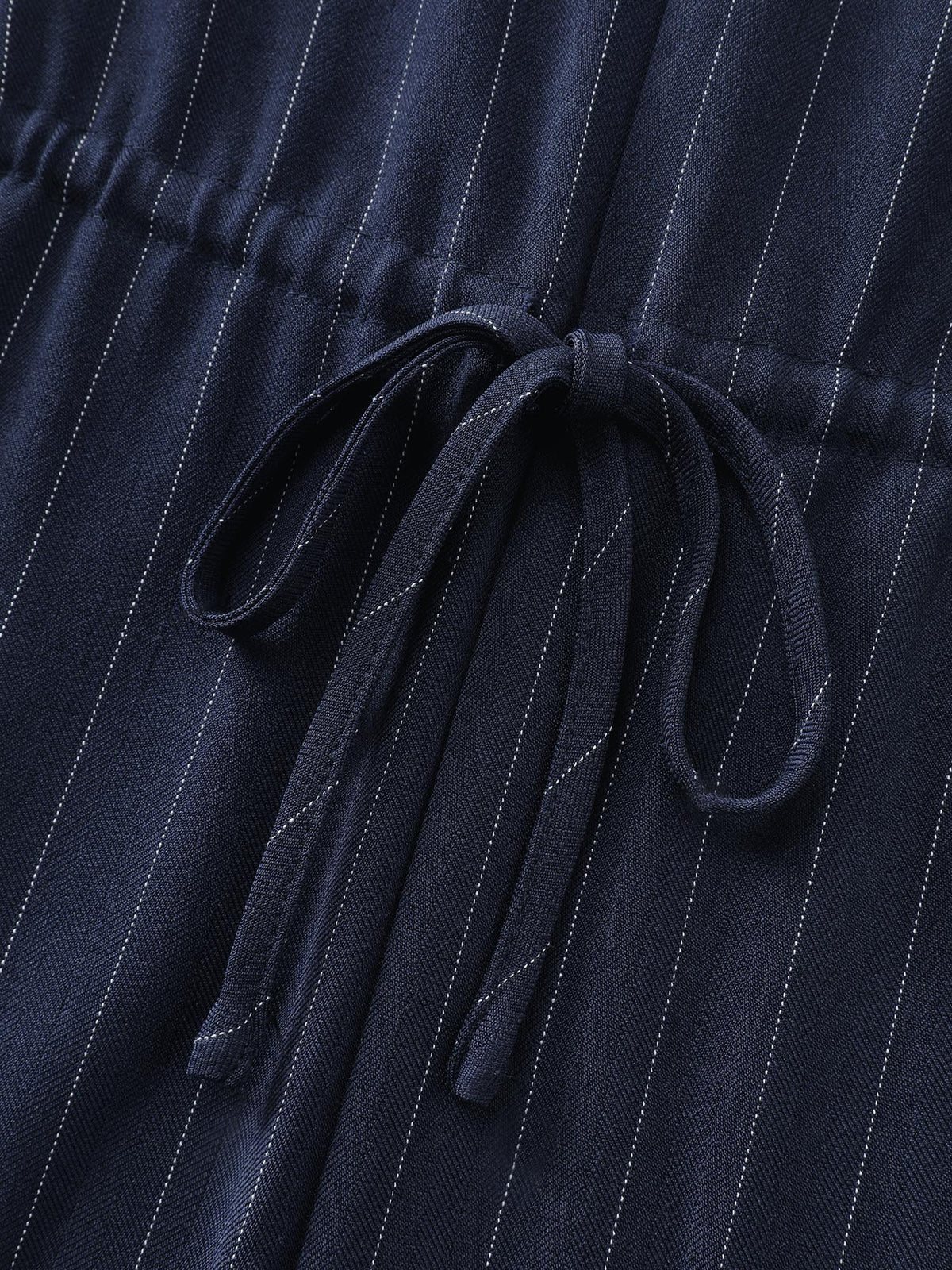 Striped Waist-Tie Button-Down Blouse