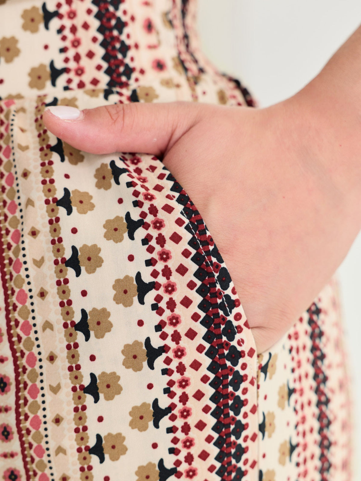 Boho Geometric Pattern Wide-Leg Pants