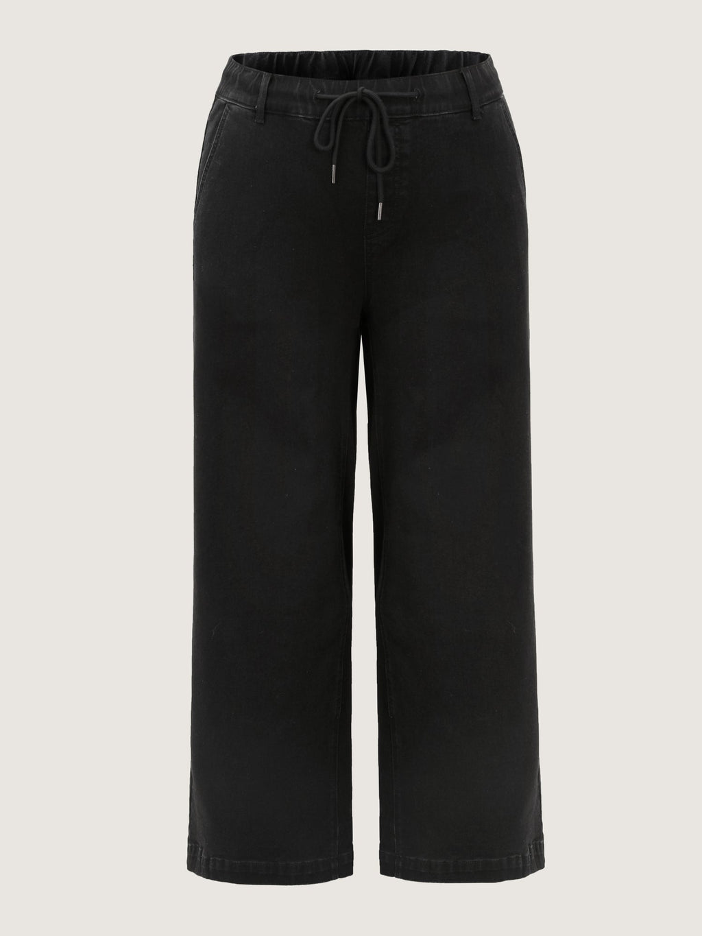 Pull-On Stretchy Waist Wide-Leg Jeans