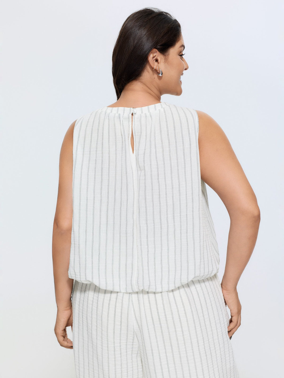 Supersoft Striped Sleeveless Blouse