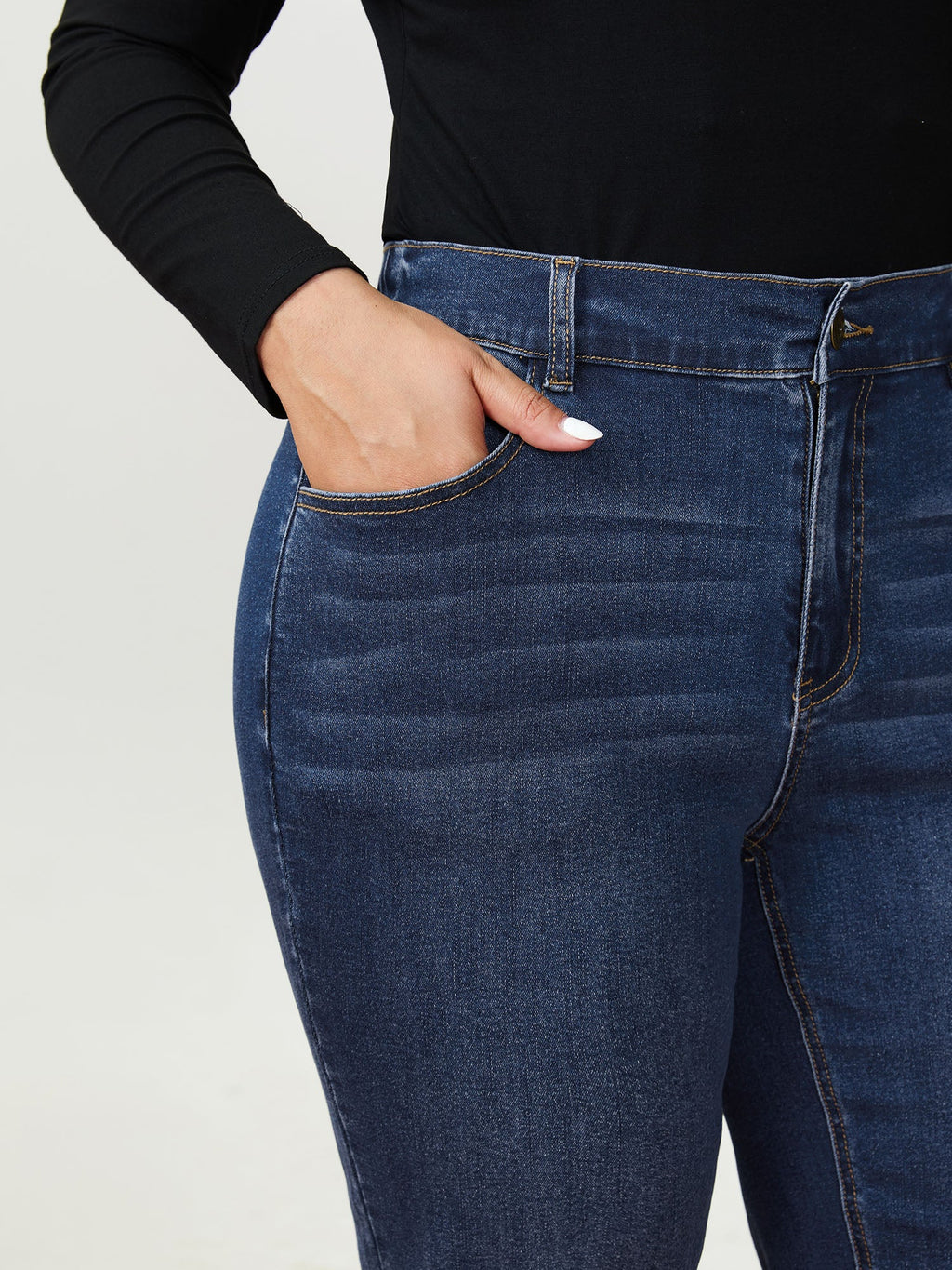 Thigh-Friendly High-Rise Straight-Leg Jeans