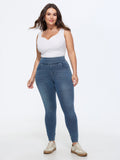 Stretchy Pull-On Skinny-Fit Knit Jeans